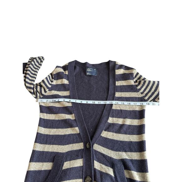 American Eagle Blue Gray Y2K Striped V-Neck Button Front Cardigan Size Medium - Picture 9 of 12